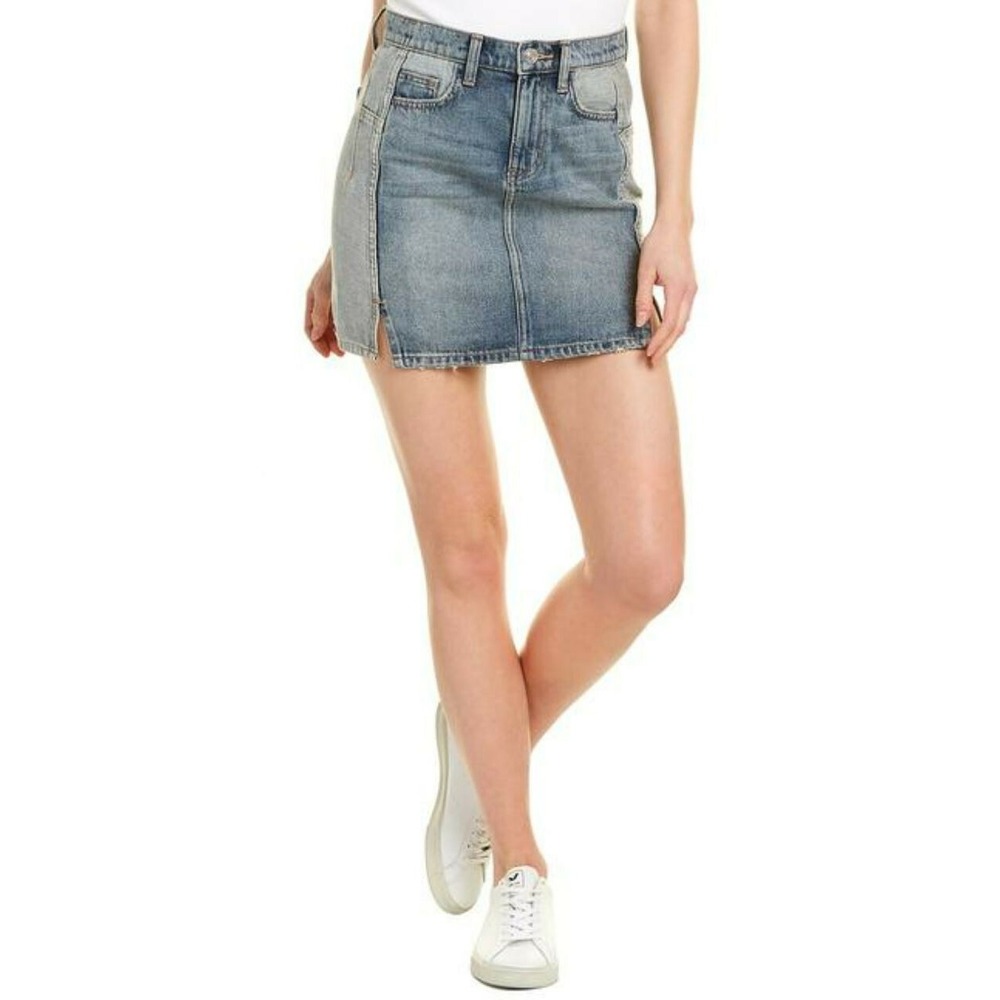 Current/Elliott The Reversed Mashed Mini Denim Skirt Two Timer 26